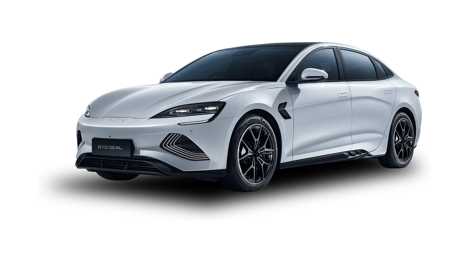 White BYD Seal, front three-quarter view